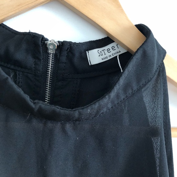 NWT cold shoulder black dressy top - Picture 2 of 2